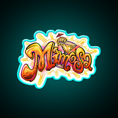 Mimosa Graffiti Hemp Inspired Green Leaf Led Neon Sign Rgb Color - Size and dimension reference