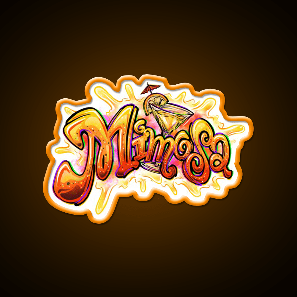 Mimosa Graffiti Hemp Inspired Green Leaf Led Neon Sign Rgb Color - Shineneon