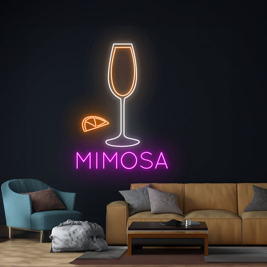 Mimosa Led Sign Mimosa Cocktail Neon Sign