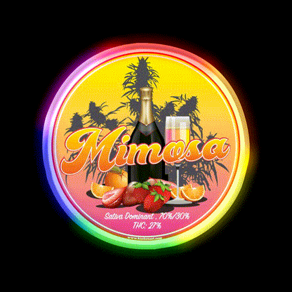 Mimosa Strain Art Hemp Inspired Green Leaf Led Neon Sign Rgb Color - LED neon sign close-up detail