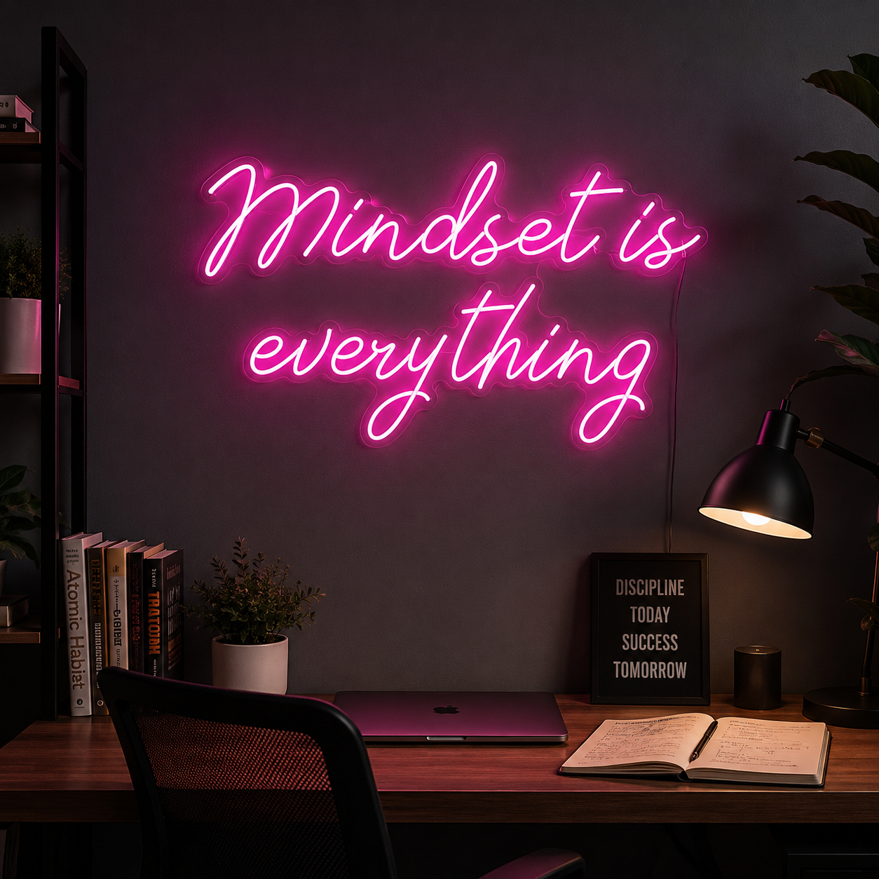 Mindset Is Everything LED Neon Sign - 03 Real Lifestyle Scene