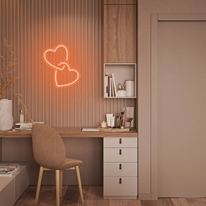Mini Hearts Lock Neon Sign | Shineneon