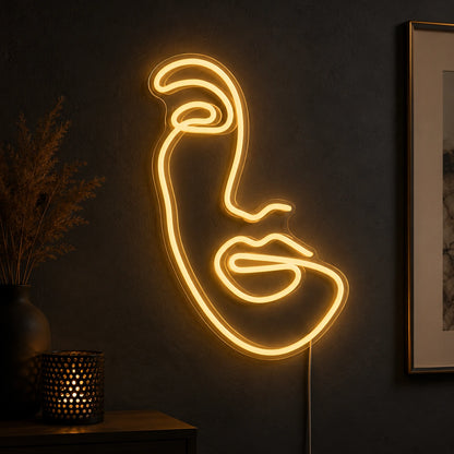 Minimal Face Line Neon Sign LED Neon Sign high-converting product image