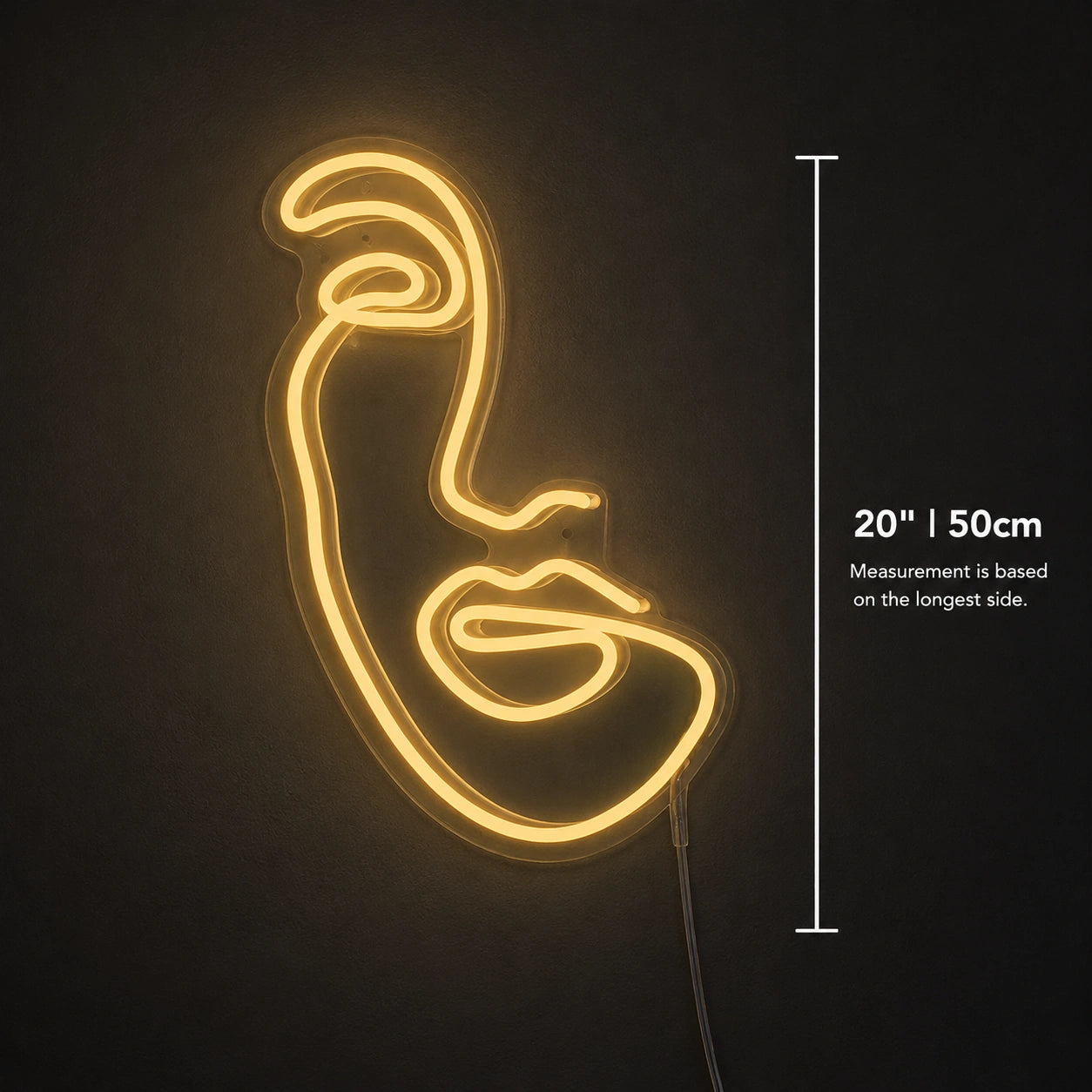Minimal Face Line Neon Sign LED Neon Sign size image