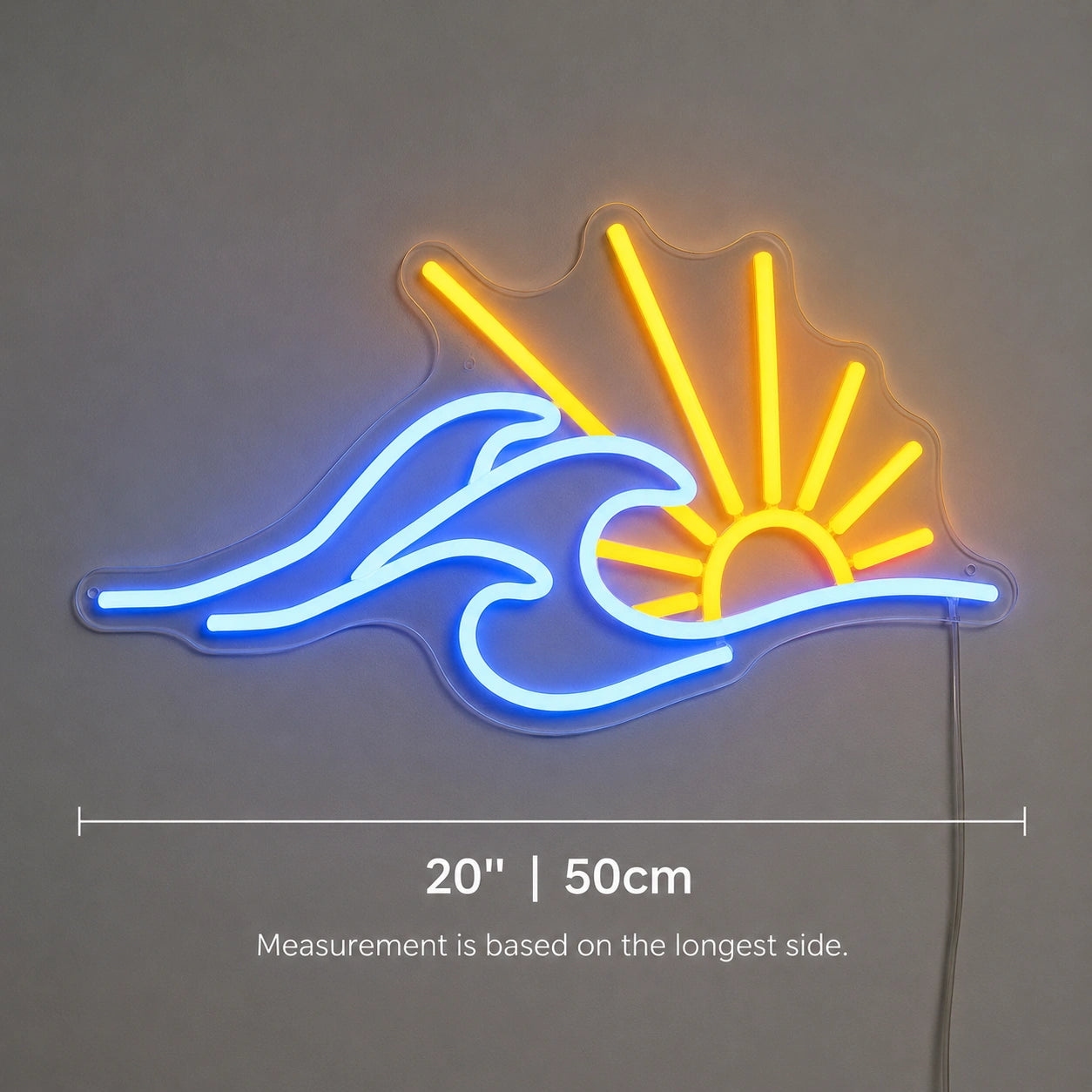 Minimal Sunrise Wave Neon Sign LED Neon Sign size image