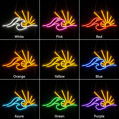 Minimal Sunrise Wave Neon Sign LED Neon Sign color grid