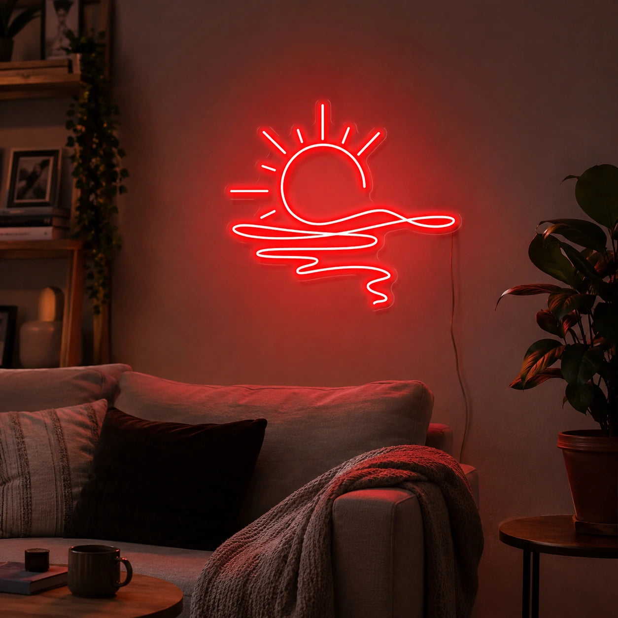 Minimal Sunset Wall Neon Sign LED Neon Sign real lifestyle scene
