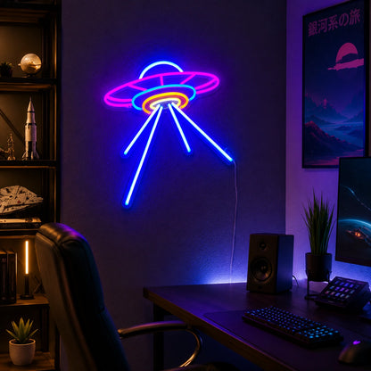 Minimal UFO Beam Neon Sign LED Neon Sign real lifestyle scene