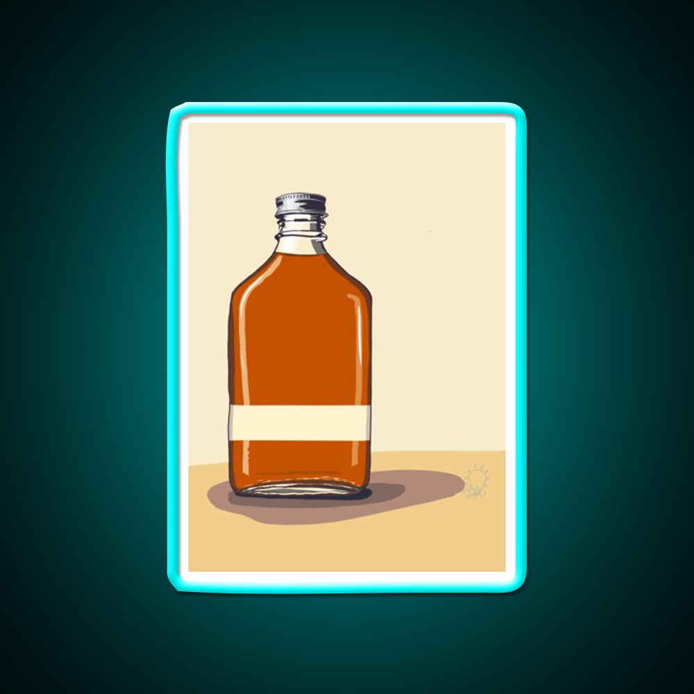 Minimalism Whiskey Bottle With Tan Whiskey Drink Bar Led Neon Sign Rgb Color