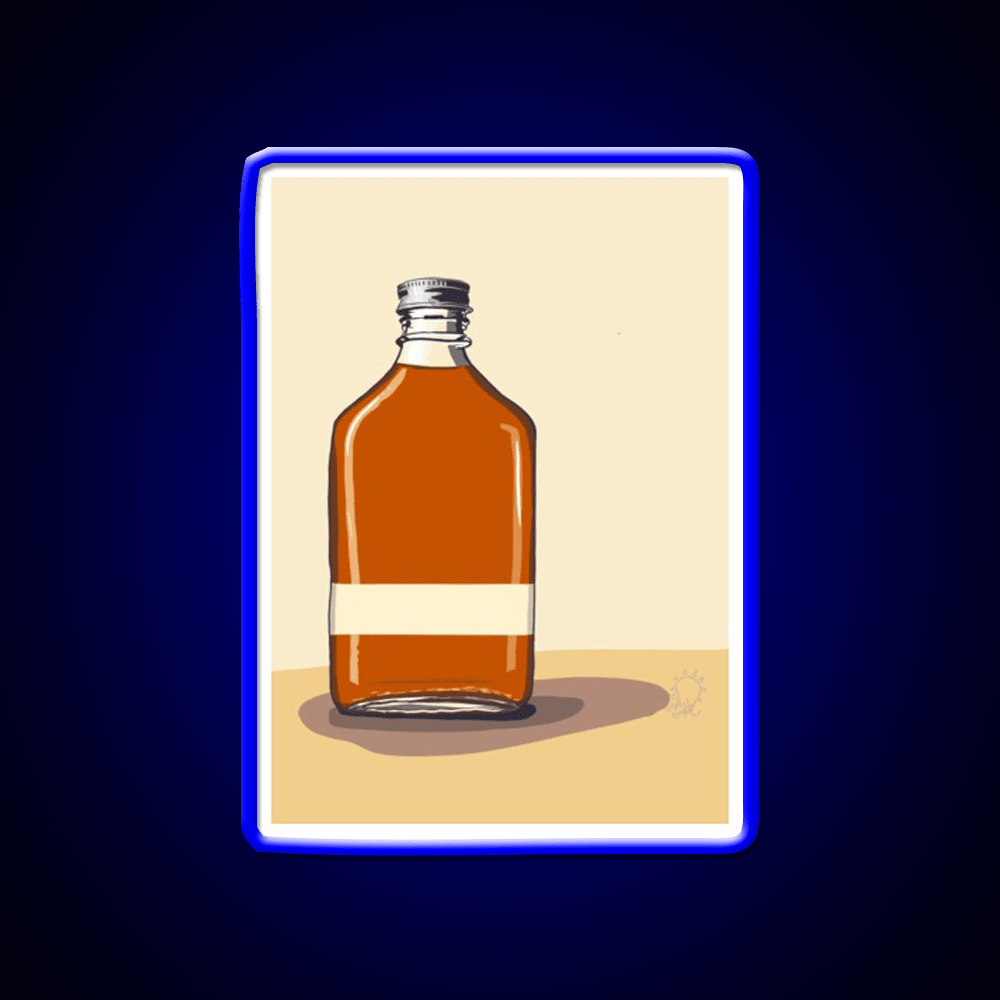Minimalism Whiskey Bottle With Tan Whiskey Drink Bar Led Neon Sign Rgb Color - Shineneon