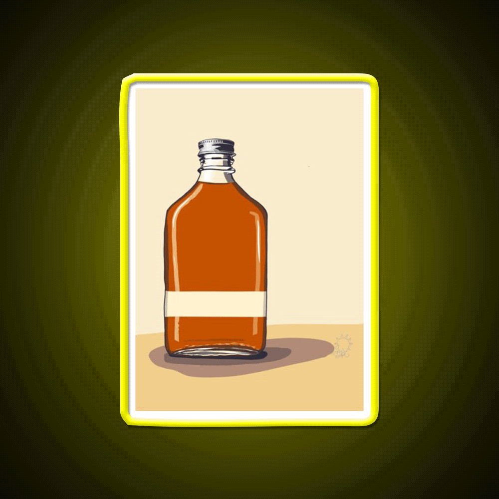 Minimalism Whiskey Bottle With Tan Whiskey Drink Bar Led Neon Sign Rgb Color