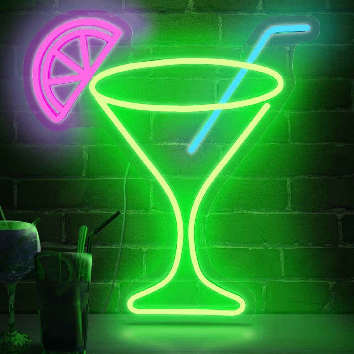 Minimalist Cocktail Glass Neon Light | Shineneon