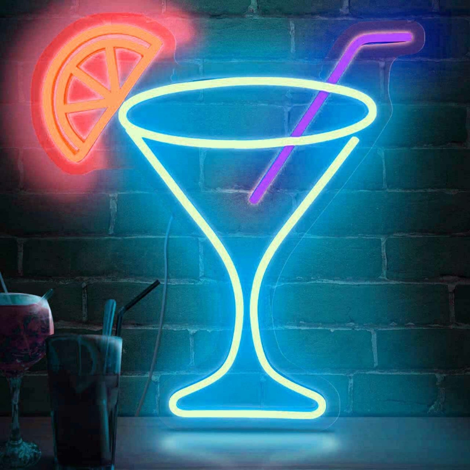 Minimalist Cocktail Glass Neon Light | Shineneon