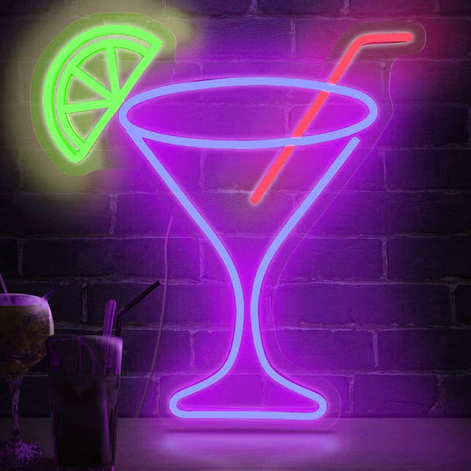 Minimalist Cocktail Glass Neon Light | Shineneon
