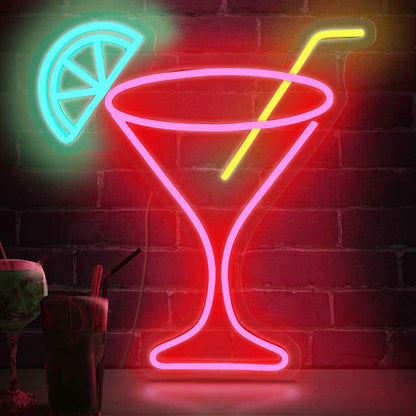 Minimalist Cocktail Glass Neon Light | Shineneon