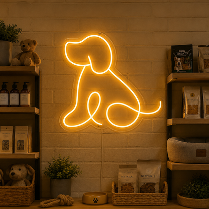 Minimalist Dog Outline LED Neon Sign - 01 Original Product Image