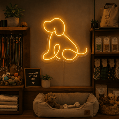 Minimalist Dog Outline LED Neon Sign - Shineneon