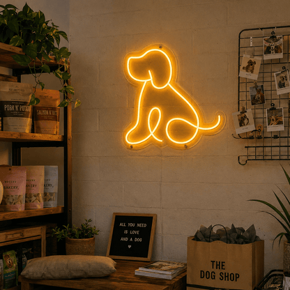 Minimalist Dog Outline LED Neon Sign - Shineneon