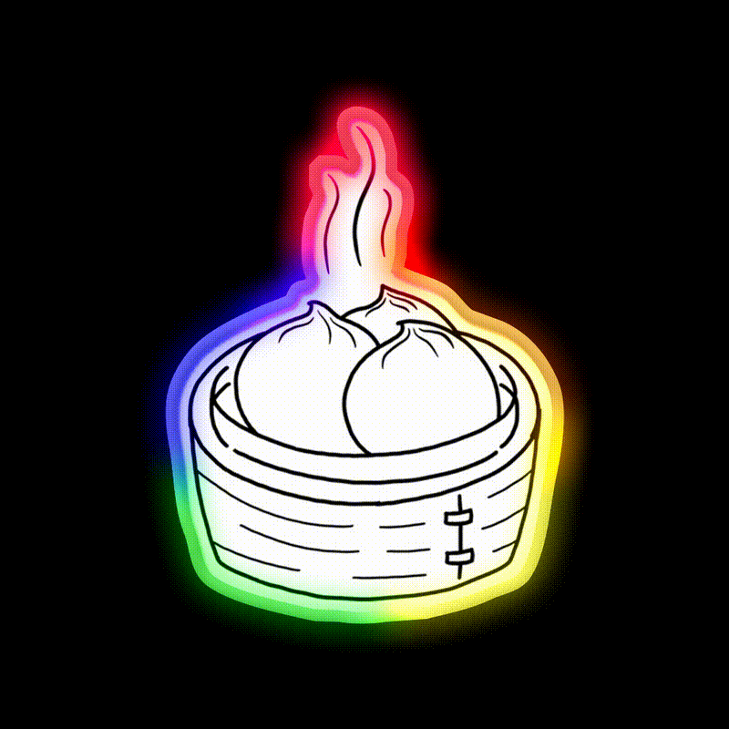 Minimalist Dumpling Led Neon Sign Chinese Food Rgb Color