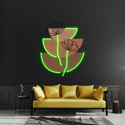 Minimalist Flower Wall Artwork Neon Signs