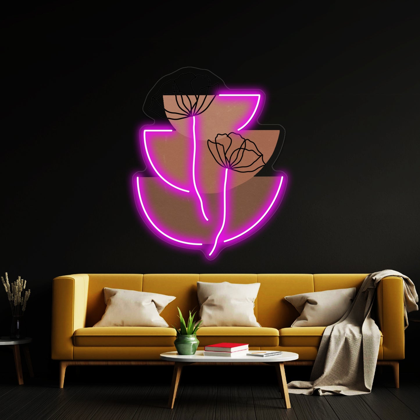 Minimalist Flower Wall Artwork Neon Signs