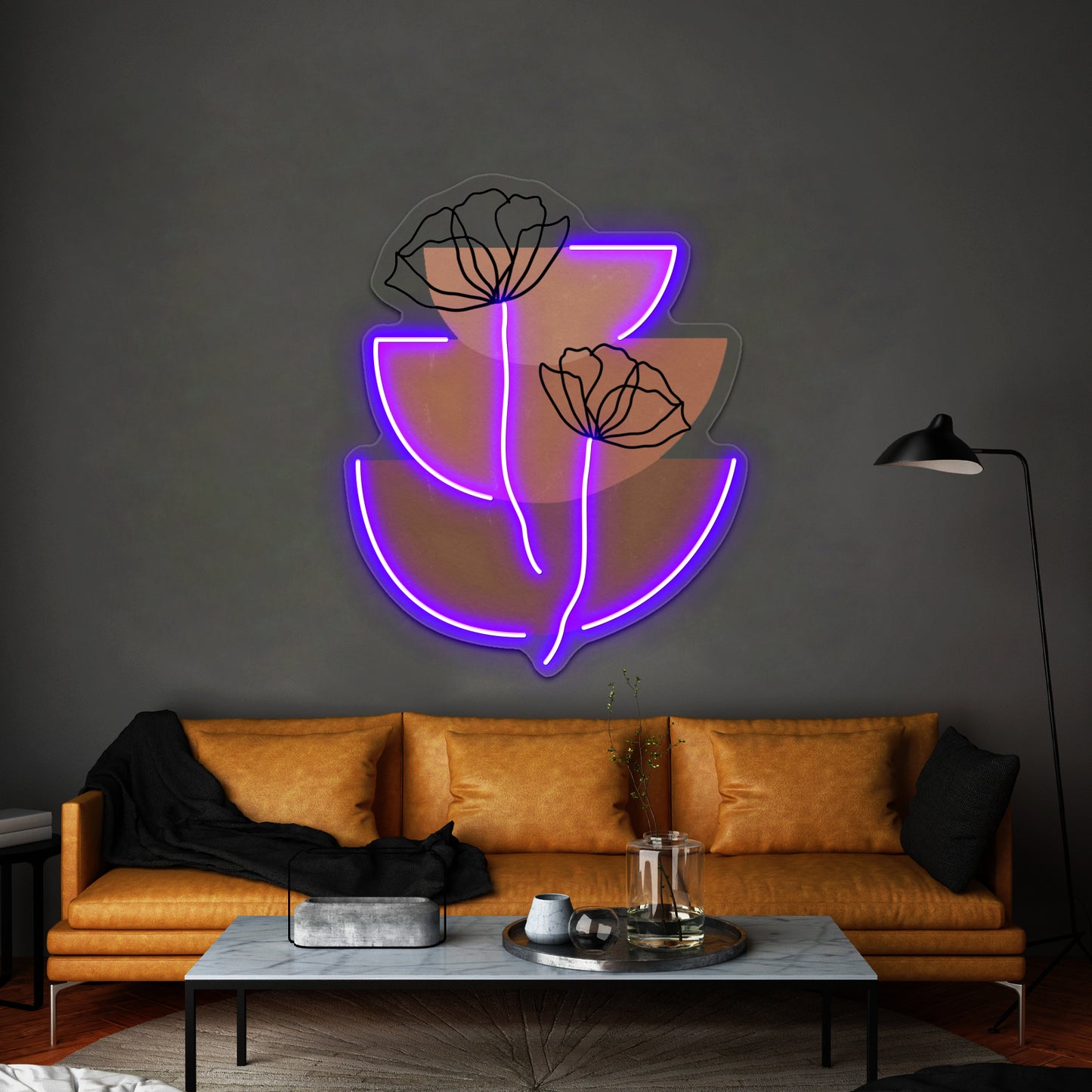 Minimalist Flower Wall Artwork Neon Signs