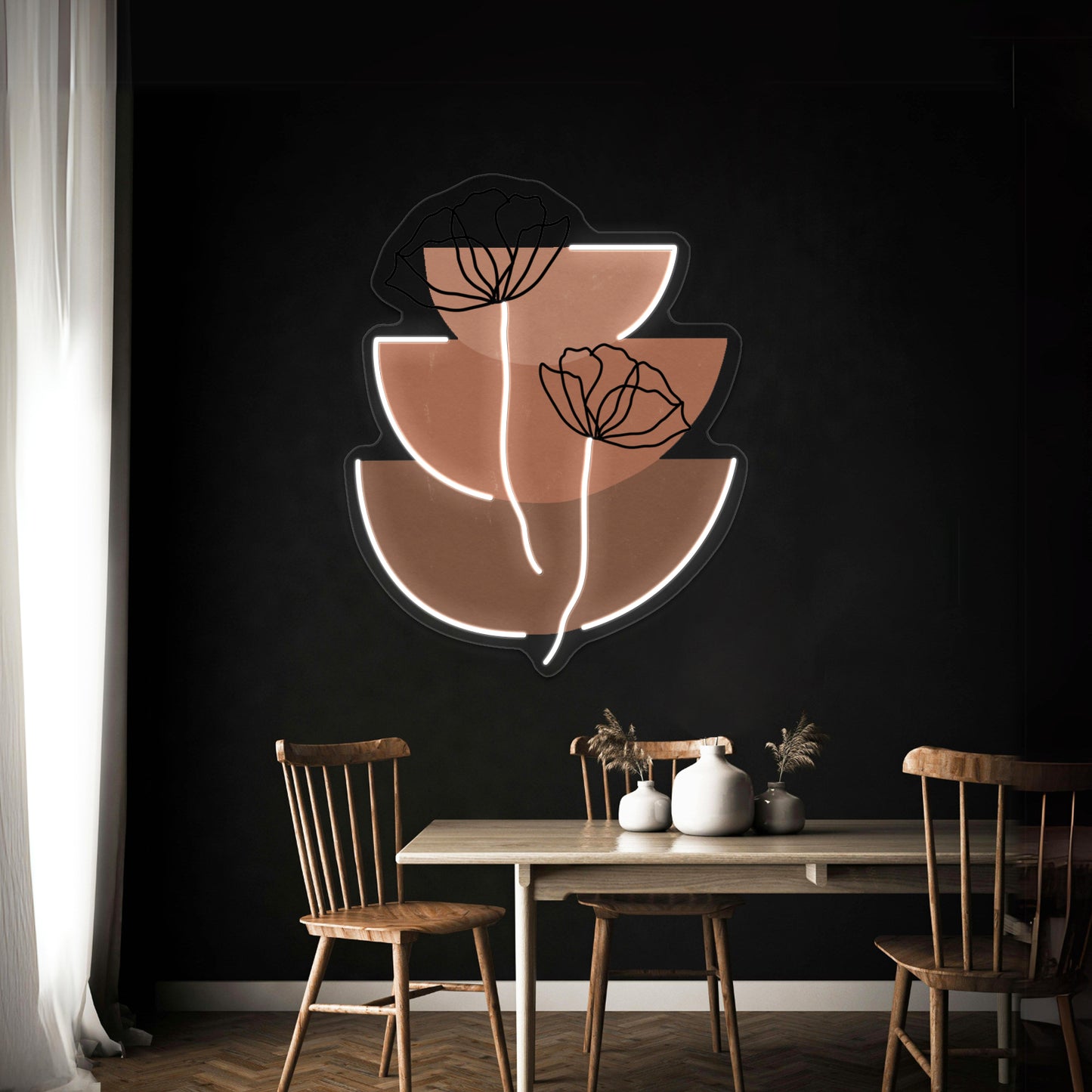 Minimalist Flower Wall Artwork Neon Signs