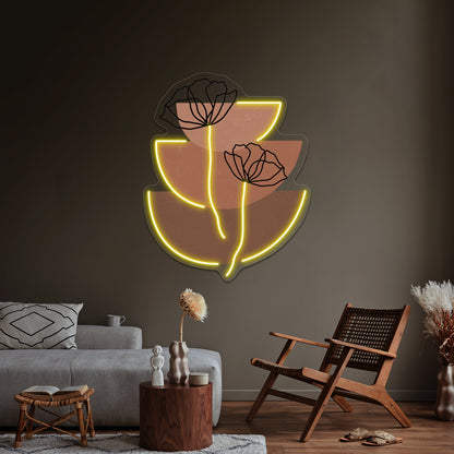 Minimalist Flower Wall Artwork Neon Signs