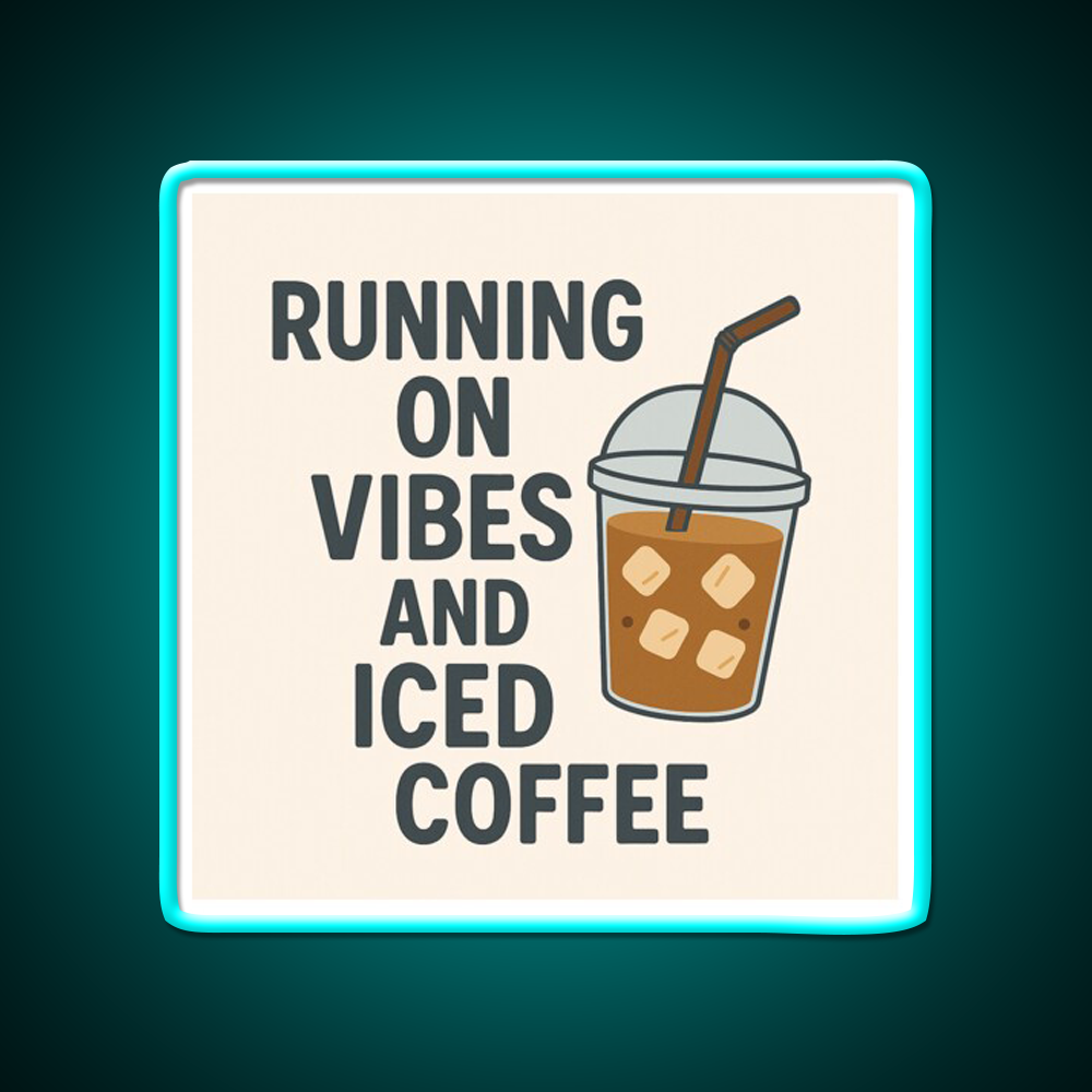 Minimalist Iced Coffee Mood Graphic Cafe Led Neon Sign Espresso Bar Art Rgb Color