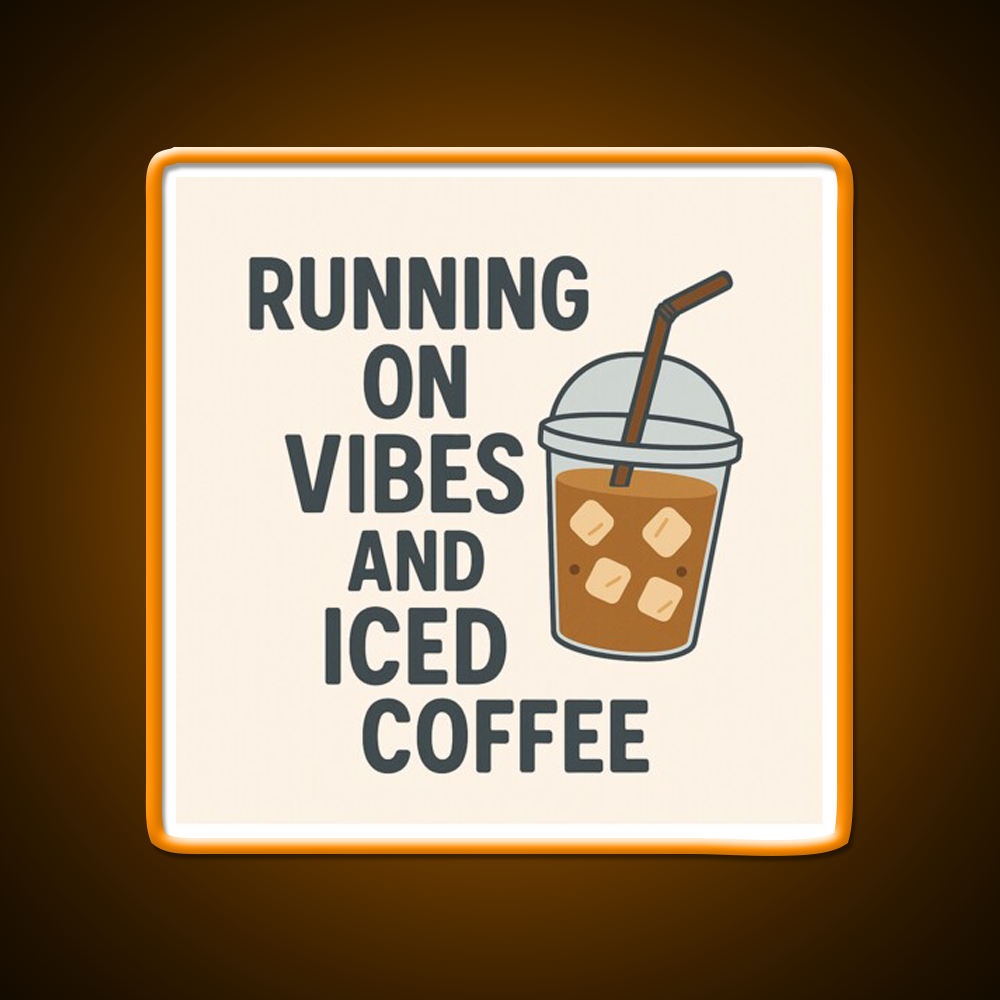 Minimalist Iced Coffee Mood Graphic Cafe Led Neon Sign Espresso Bar Art Rgb Color