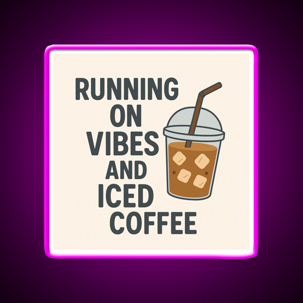 Minimalist Iced Coffee Mood Graphic Cafe Led Neon Sign Espresso Bar Art Rgb Color