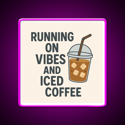 Minimalist Iced Coffee Mood Graphic Cafe Led Neon Sign Espresso Bar Art Rgb Color