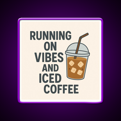 Minimalist Iced Coffee Mood Graphic Cafe Led Neon Sign Espresso Bar Art Rgb Color