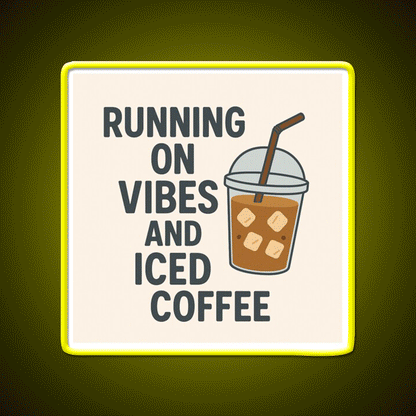 Minimalist Iced Coffee Mood Graphic Cafe Led Neon Sign Espresso Bar Art Rgb Color