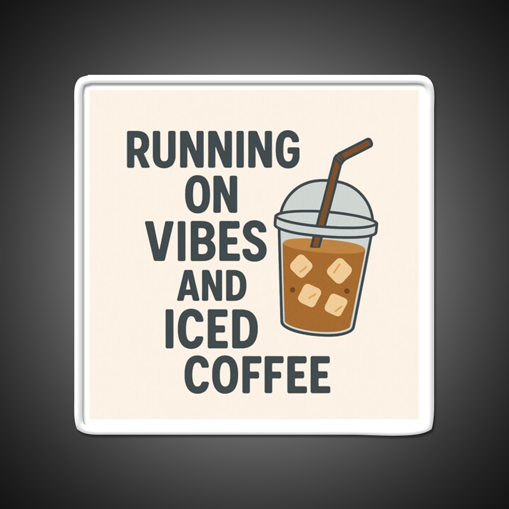Minimalist Iced Coffee Mood Graphic Cafe Led Neon Sign Espresso Bar Art Rgb Color