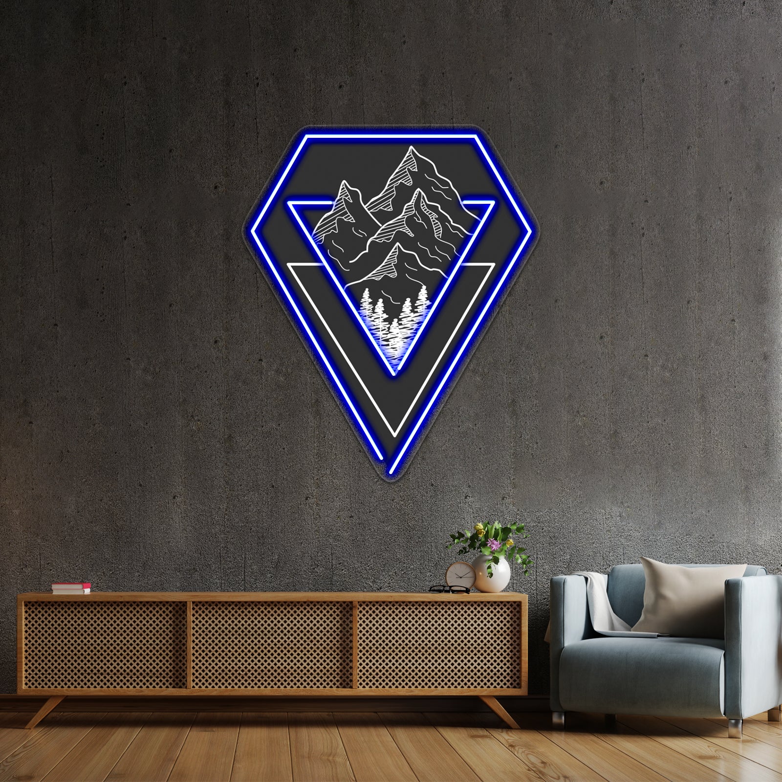 Minimalist Nature Geometric Art Design Nature Illustration Wall Artwork Neon Signs | Shineneon