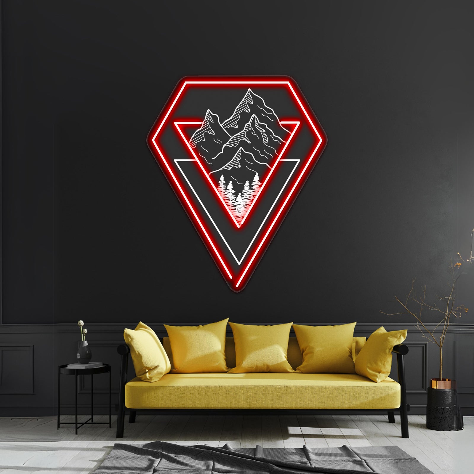 Minimalist Nature Geometric Art Design Nature Illustration Wall Artwork Neon Signs | Shineneon