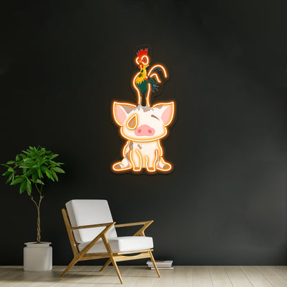 Minimalist Pua Hei Hei Artwork Neon Wall Signs