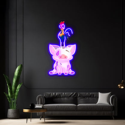 Minimalist Pua Hei Hei Artwork Neon Wall Signs