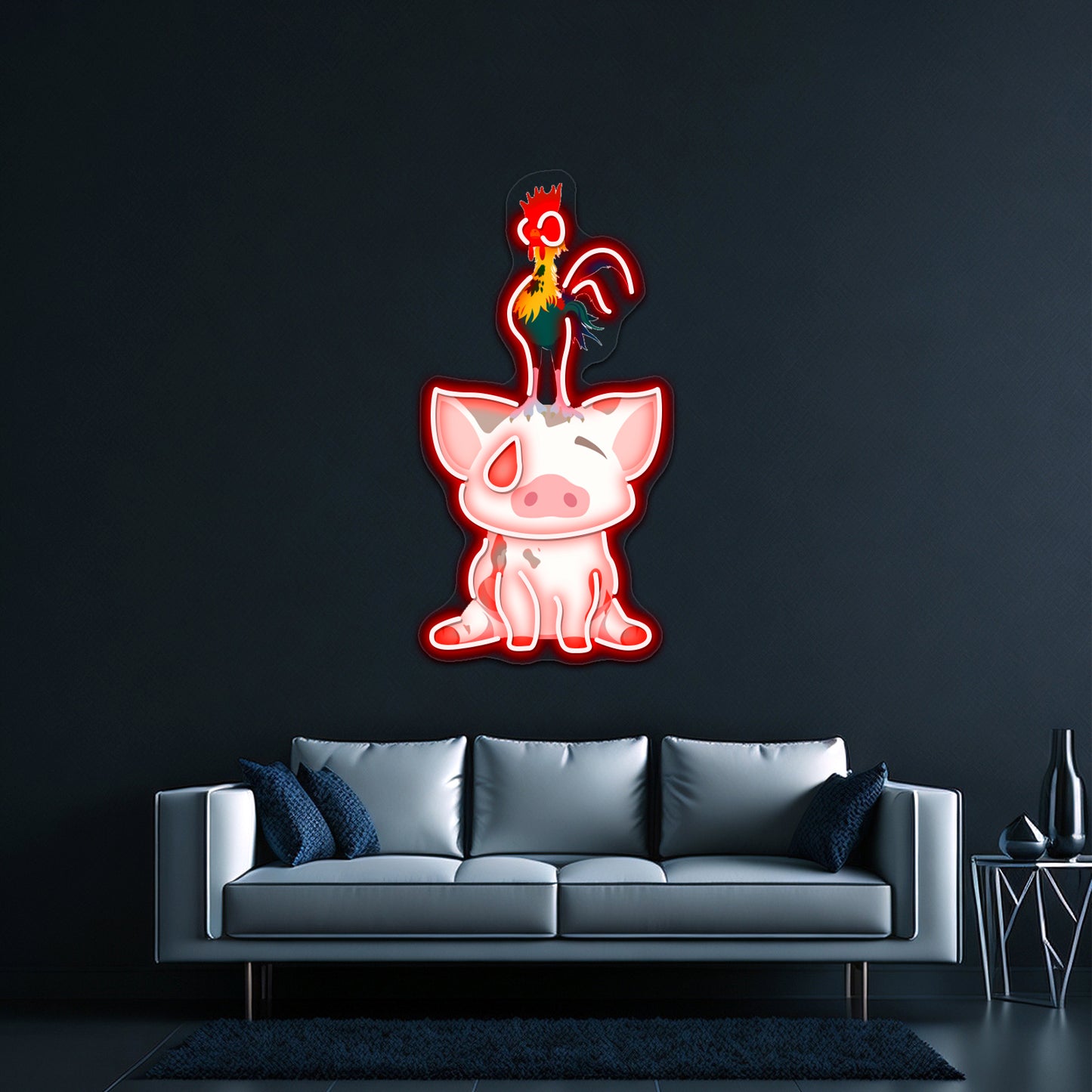 Minimalist Pua Hei Hei Artwork Neon Wall Signs