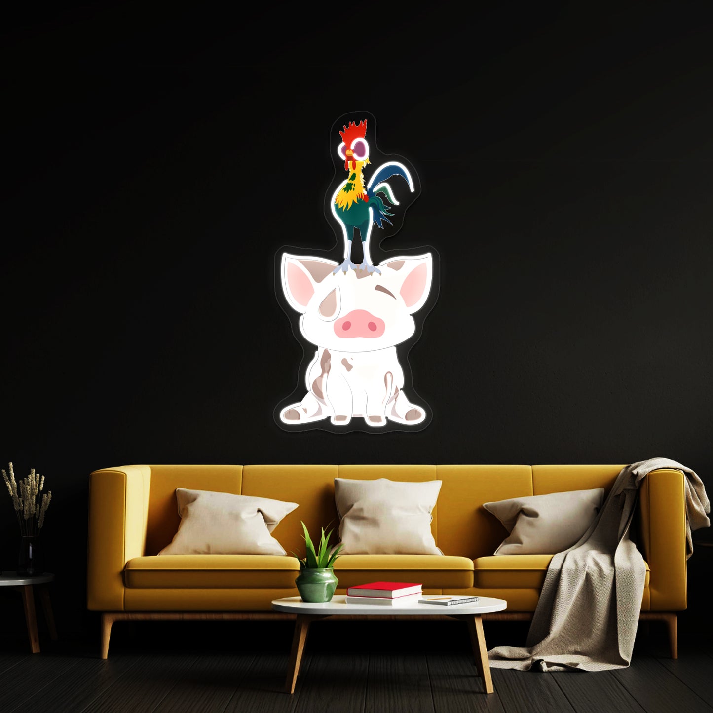 Minimalist Pua Hei Hei Artwork Neon Wall Signs