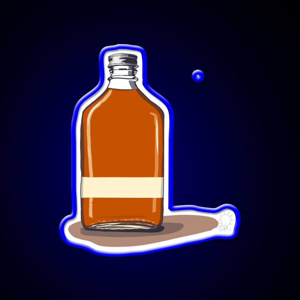Minimalist Whiskey Bottle Whiskey Drink Bar Led Neon Sign Rgb Color