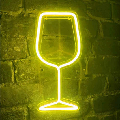 Minimalist Wine Glass Bar Led Neon Sign | Shineneon