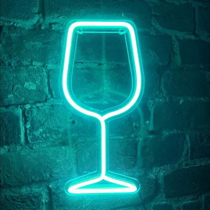 Minimalist Wine Glass Bar Led Neon Sign | Shineneon