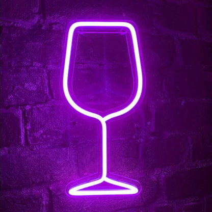 Minimalist Wine Glass Bar Led Neon Sign | Shineneon