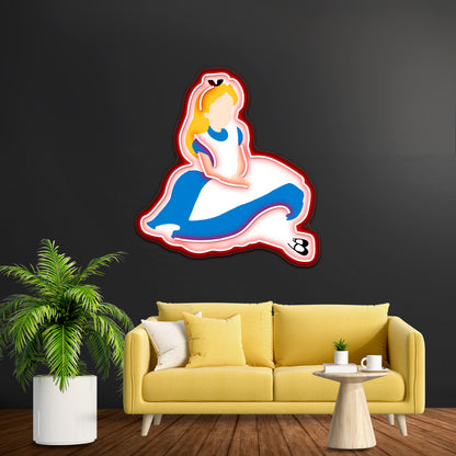 Minimalistic Alice In Wonderland Artwork Neon Wall Signs