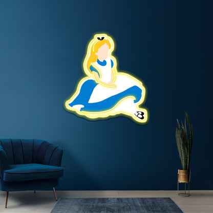 Minimalistic Alice In Wonderland Artwork Neon Wall Signs