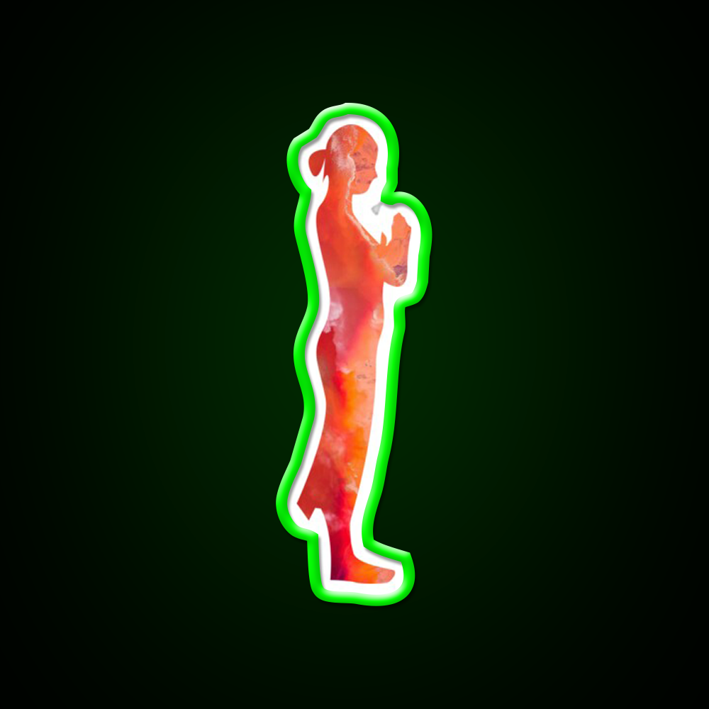 Minimalistic Yoga Illustration Yoga Led Neon Sign Rgb Color