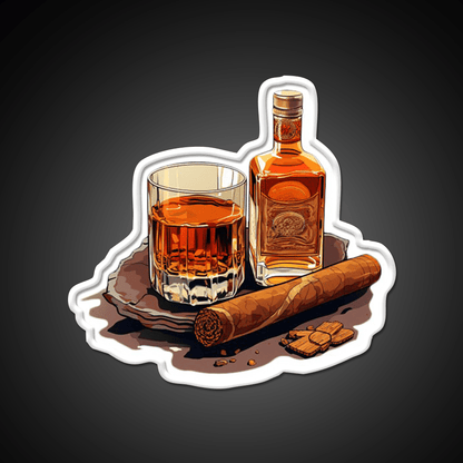 Minimial Whiskey Cigar Whiskey Drink Bar Led Neon Sign Rgb Color - Shineneon