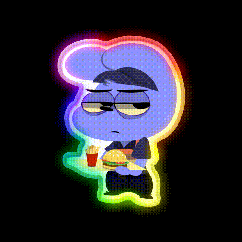 Minimum Wage Gang Fast Food Led Neon Sign For Burger Place Rgb Color - LED neon sign close-up detail